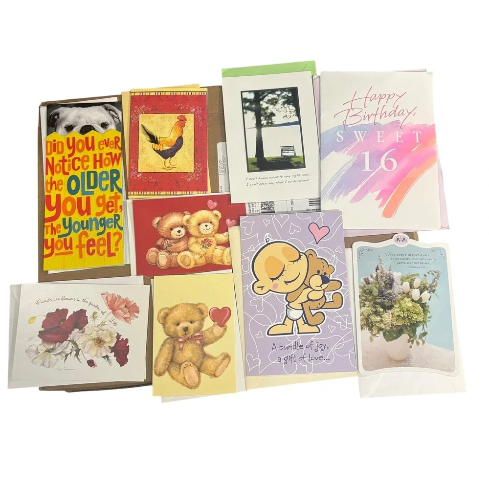 Lot of 20 Assorted Greeting Cards Lot Birthday Get Well Baby Occasions‎ Mixed